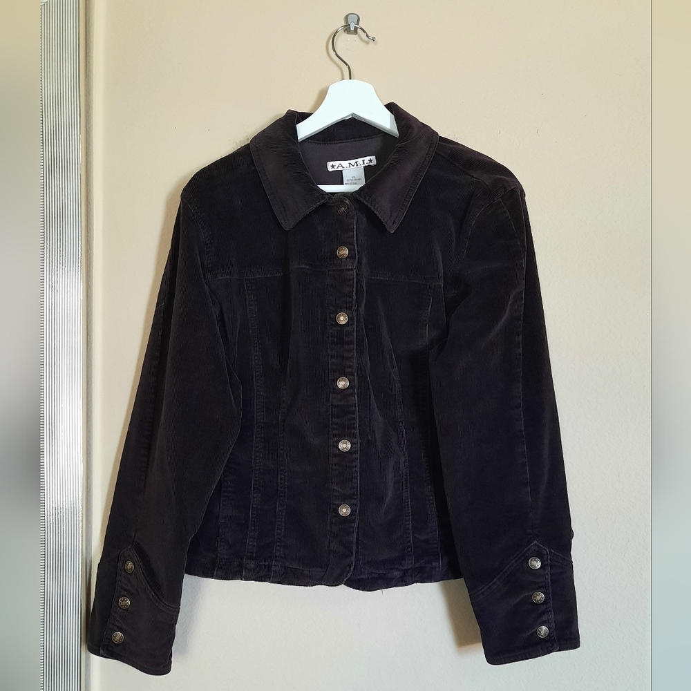 Vintage AMI Espresso Brown Corduroy Western Jacket Coastal Cowgirl